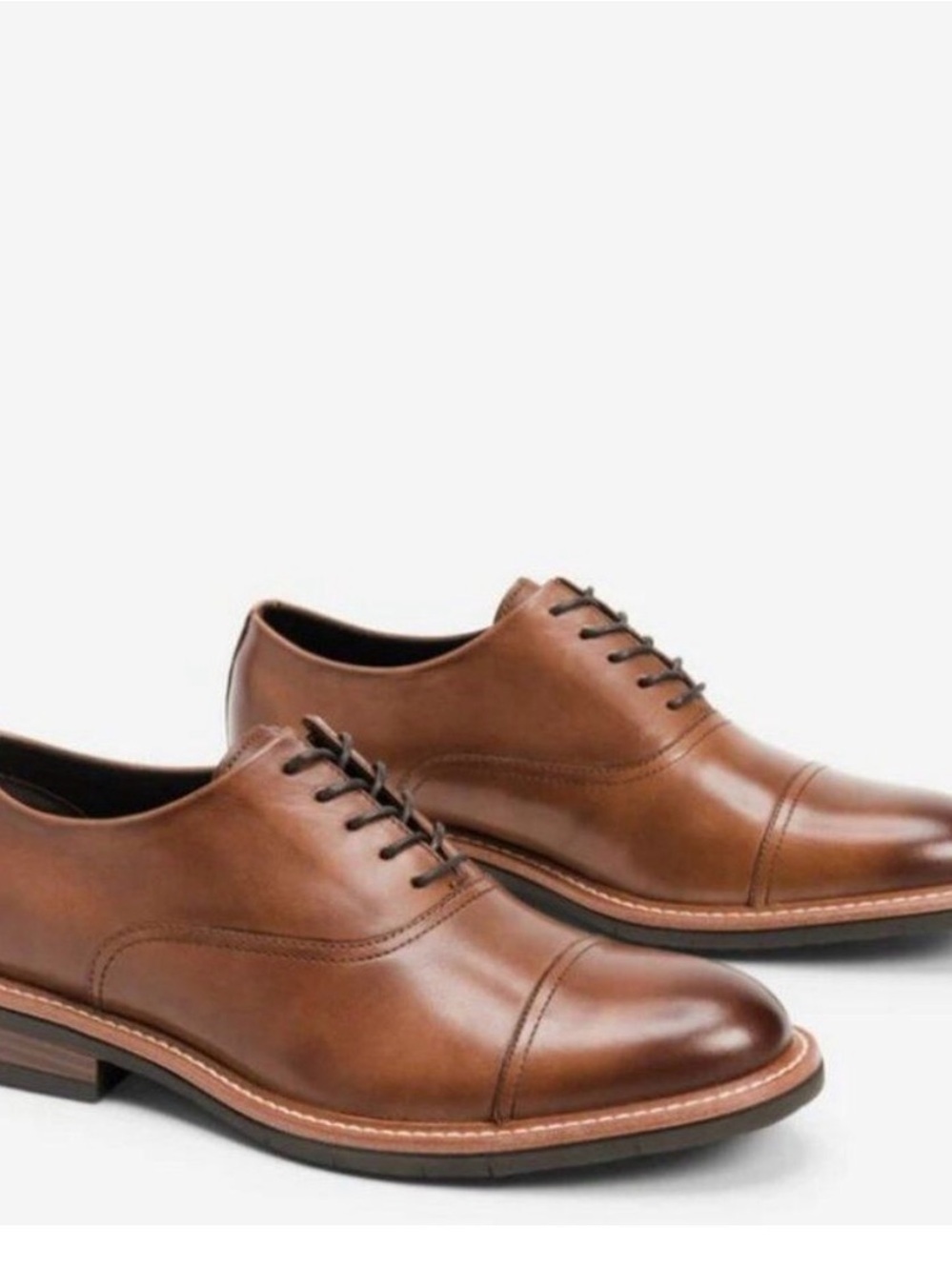 Kenneth Cole -flex system- Classic Brown Leather Cap-Toe Derby for Men size 11